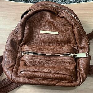 Steve Madden Brown Leather Mini Backpack